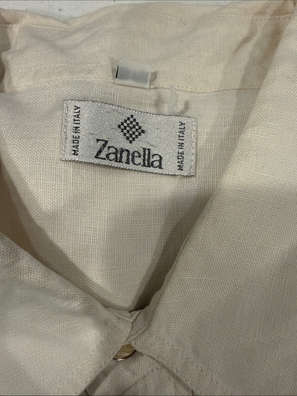 Zanella Men's Light Cream Linen Blazer